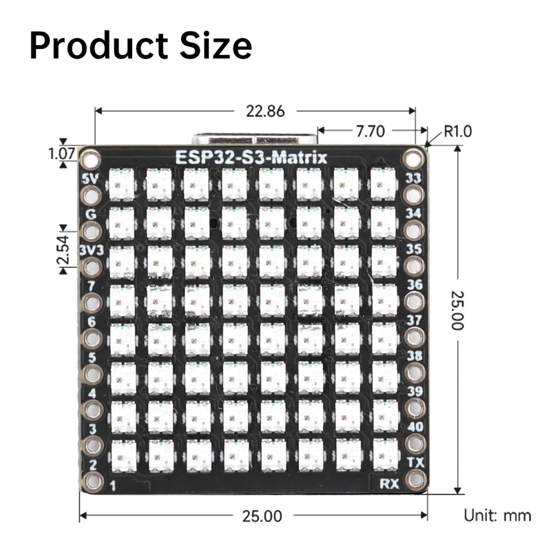 ESP32-S3 Matrix WIFI Bluetooth - Rgb Led Matrix 8X8 review and price